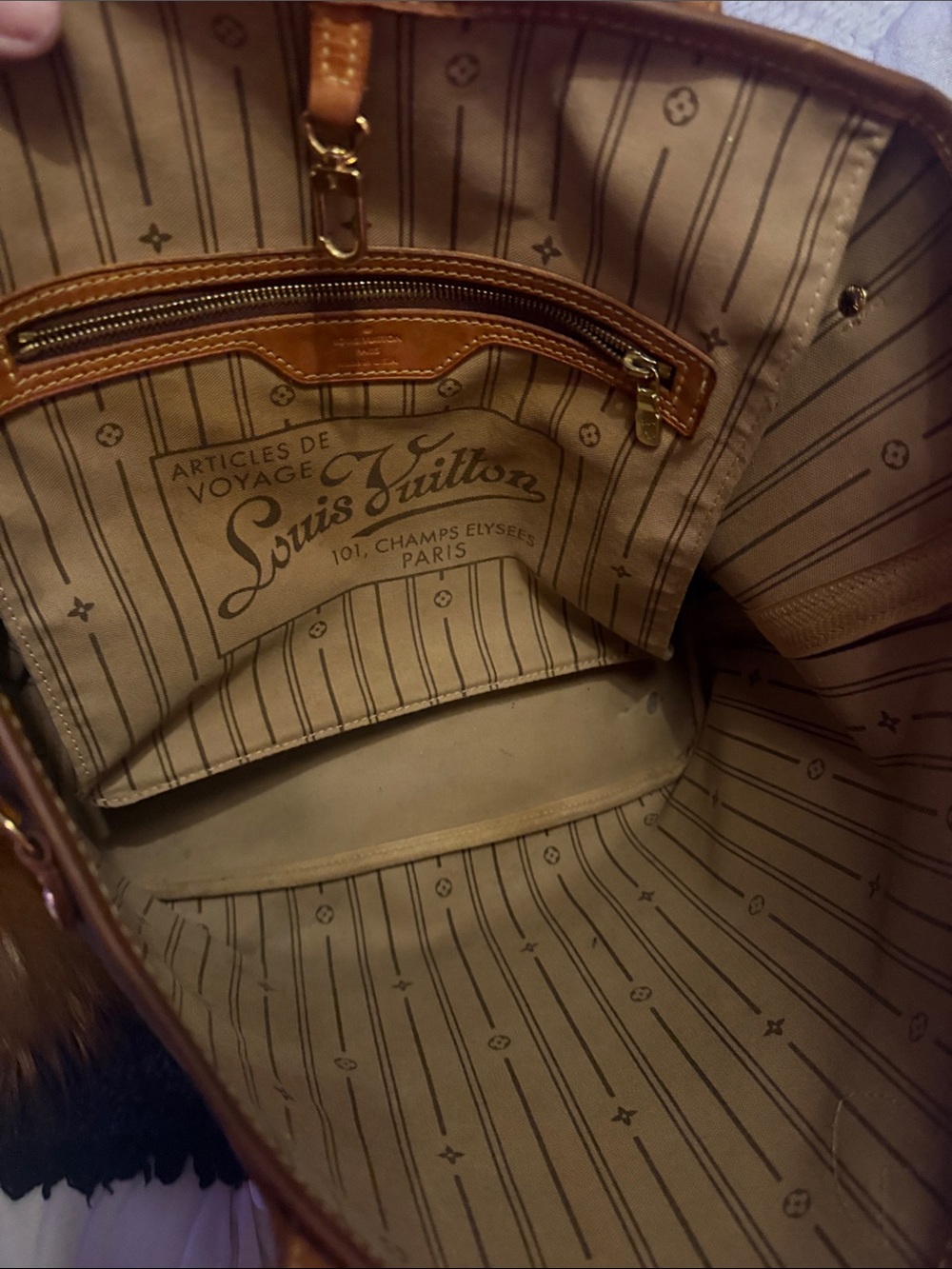 Monogram Canvas Tote in Brown and Tan - Picture 8 of 16